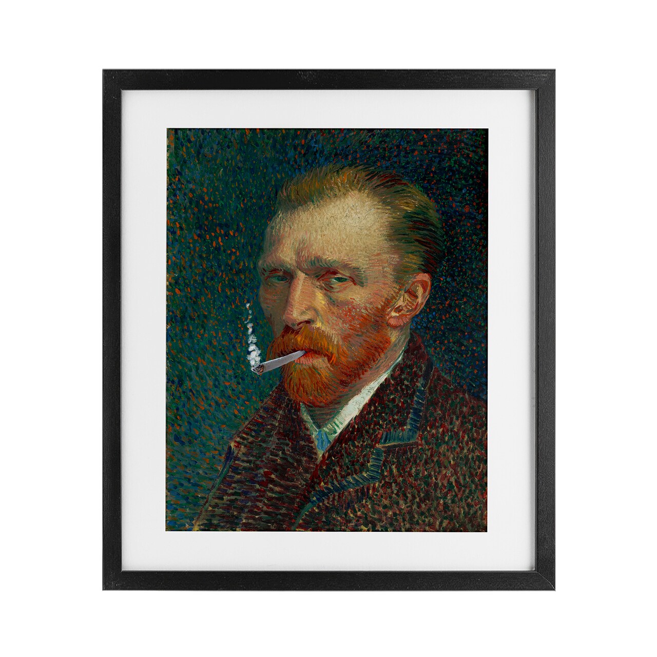 Stupell Industries Van Gogh Portrait with Smoke Framed Print Under Glass, design by Masters Redux